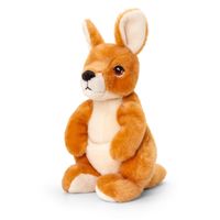 Pluche knuffel dier wallaby kangoeroe - bruin - 20 cm - thumbnail