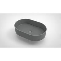 Opbouw waskom Arcqua Case ovaal 55x36 mat grijs