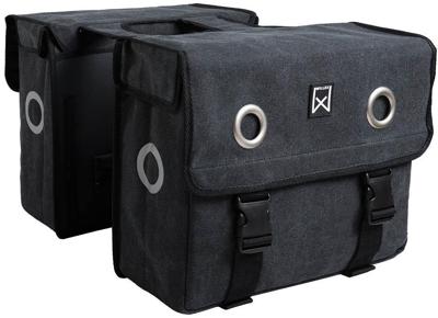 Willex Canvas dubbele fietstas (Inhoud: 40L, Kleur: zwart) Willex Canvas dubbele fietstas (Inhoud: 40L, Kleur: zwart)