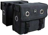 Willex Canvas dubbele fietstas (Inhoud: 40L, Kleur: zwart)
