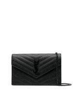 Saint Laurent portefeuille Cassandre en cuir - Noir