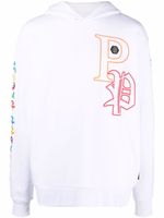 Philipp Plein hoodie à motif Gothic Plein brodé - Blanc