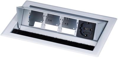 Kindermann - Tafel module - 4-voudig, 1x 220V (6 half size modules)-Aluminium Kindermann - Tafel module - 4-voudig, 1x 220V (6 half size modules)-Aluminium