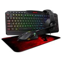 Redragon WAVEIMPACT 4in1 Gaming Combo Kit S103 Gaming Combo Hawthorn toetsenbord QWERTY + Muis M705 Pegasus + Garuda Gaming Headset + Muis Archelon M, 4-in-1 (toetsenbord, muis, headset, muismat)