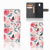 Nokia 3.1 (2018) Hoesje Butterfly Roses - thumbnail