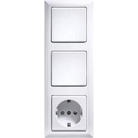 Eltako 3-vaks frame voor drukknop, 1 stuk, 55 x 55 mm, zuiver wit glanzend, R3-WG