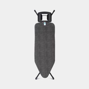 Brabantia Strijkplank C, 124x45 cm Denim Black met solide strijkijzerhouder - Black