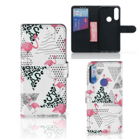 Alcatel 1S 2020 Telefoonhoesje met Pasjes Flamingo Triangle - thumbnail