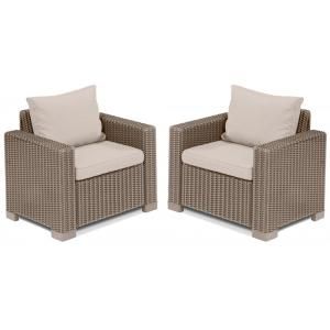 California 1-zits lounge tuinbank cappuccino (2 stuks)