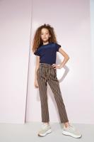 NoBell Meisjes broek paperbag - Sita - Grijs / Marine blauw