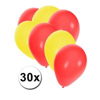 30x ballonnen geel en rood - thumbnail