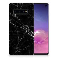 Samsung Galaxy S10 TPU Siliconen Hoesje Marmer Zwart - Origineel Cadeau Vader