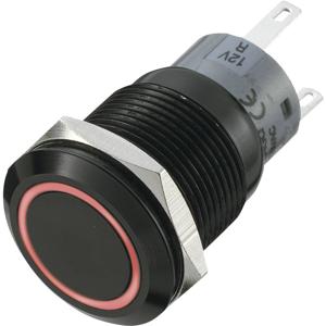 TRU COMPONENTS 702165 LAS1-AGQ-11E/R Vandalismebestendige druktoets 250 V/AC 5 A 1x uit/(aan) Moment Rood (Ø x l) 22 mm x 37 mm IP67 1 stuk(s)