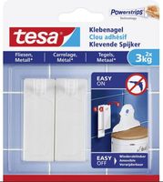 Tesa Klevende Spijker Tegel.Metaal 3KG - 2 stuks - Sterke en betrouwbare bevestiging voor al uw decoraties