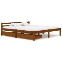 vidaXL Bedframe met 2 lades massief grenenhout honingbruin 180x200 cm
