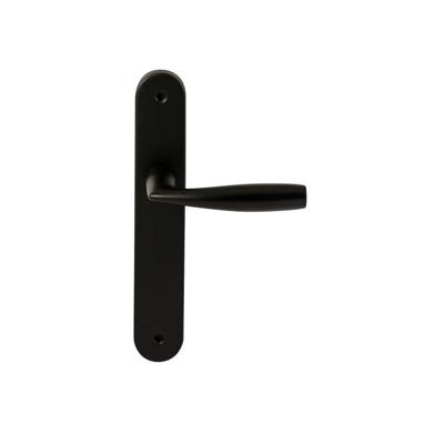 Hardbrass Deurkruk Naxos op ovaal langschild blind - zwart