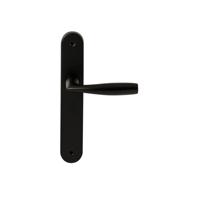 Hardbrass Deurkruk Naxos op ovaal langschild blind - zwart