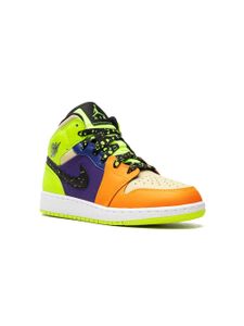 Jordan Kids baskets mi-montantes Air Jordan 1 SE 'Volt/Vivid Orange'