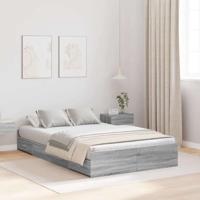 vidaXL Opslagbed Frame Grijs Sonoma met lade Grijs sonoma 120 x 190 cm