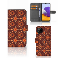 Samsung Galaxy A22 4G | M22 Telefoon Hoesje Batik Brown