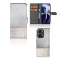 OnePlus Nord 2T Book Style Case Wood Concrete - thumbnail