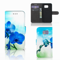Samsung Galaxy S6 | S6 Duos Hoesje Orchidee Blauw - Cadeau voor je Moeder