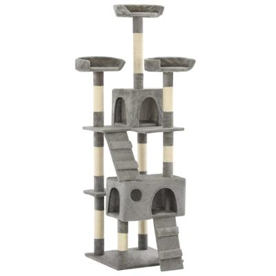 vidaXL Kattenkrabpaal met sisal krabpalen 170 cm grijs