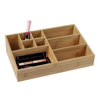 Urban Living Make-up/pennen sorteer organizer - 9-vaks bakje - 33 x 21 cm - bamboe   - - thumbnail