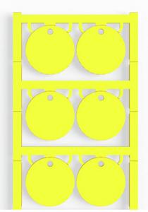 Weidmüller 1266130000 CC DIA 30/3.5 MC NE GE Apparaatmarkering Montagemethode: Kabelbinder Markeringsvlak: 30 x 30 mm Geel Aantal markeringen: 60 60 stuk(s)