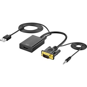 SpeaKa Professional AV Adapter [VGA, Jackplug - HDMI] 1920 x 1080 Pixel SP-VK/HD