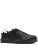 Emporio Armani baskets en cuir à lacets - Noir