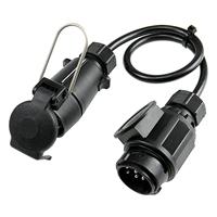 as - Schwabe Adapterkabel – Kabelleitung 7-polige Kupplung auf 13-poligen Stecker für Outdoor & Caravan – 0,6 m Adapter 12 V – Wohnwagen & Wohnmobil Zubehör – IP44 – Made in Germany – Schwarz I 60467