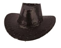 Hoed Cowboy Sequin Zwart