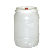 Vat plastic rond 60l met waterslot en kraan