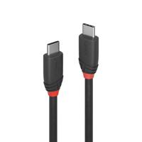 LINDY USB-kabel USB 3.2 Gen2x2 USB-C stekker, USB-C stekker 1.50 m Zwart Stekker past op beide manieren 36907