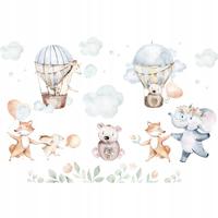 Muursticker - Boho dieren met ballonnen