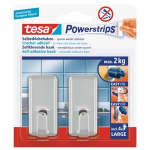 6x Tesa Powerstrips chroom haken large klusbenodigdheden