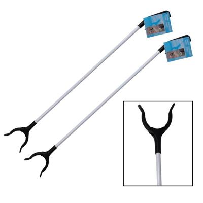 Vuilnis en afval grijper - 2x - grijpstok - oppakstok - wit - 83 cm Vuilnis en afval grijper - 2x - grijpstok - oppakstok - wit - 83 cm