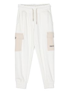 TRUSSARDI JUNIOR pantalon de jogging en coton à logo brodé - Blanc