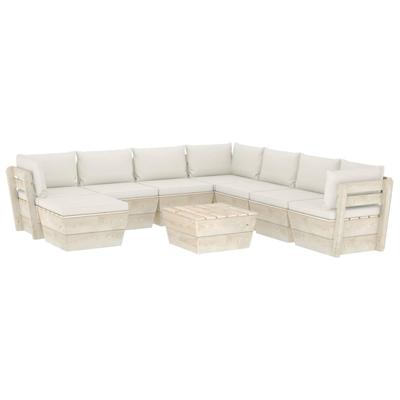 vidaXL 9-delige Loungeset met kussens pallet vurenhout vidaXL 9-delige Loungeset met kussens pallet vurenhout