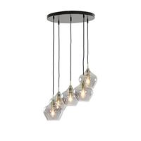 Light & Living Hanglamp Rakel - Antiek Brons - Ø61cm - 5L - Rond - Glas - Plafondlamp hangend - Hanglampen voor eettafel & woonkamer - Verlichting