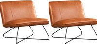 Set van 2 Cognac leren industriële fauteuils zonder armleuning Smile - Vintage Leer Cognac (cognac leer) - thumbnail