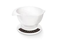 Soehnle Culina Pro 5 kg, analoge keukenweegschaal, wit, gewicht tot 5 kg (50 g nauwkeurig), huishoudweegschaal met grote mengkom, keukenweegschaal retro voor taarten en nog veel meer