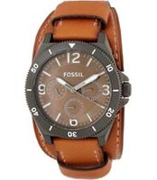 Horlogeband Fossil BQ2115 Onderliggend Leder Bruin 22mm