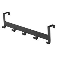 ACAZA metalen Deurkapstok met 5 Deur Haken, Deurhanger Kapstok voor Handdoek en Kleding, Metaal, Zwart