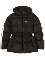 Palm Angels logo-print belted down jacket - Noir - thumbnail