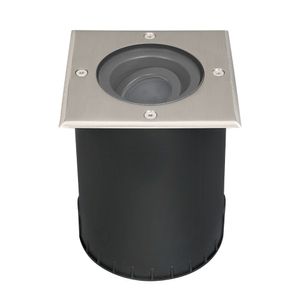 Cody LED Grondspot RVS - Dimbaar - Excl. GU10 lichtbron - Kantelbaar - Overrijdbaar - Vierkant - IP67 waterdicht Grondspot buiten 230V