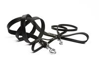 Beeztees Hondenriem, leer, 130 x 1,2 cm, zwart