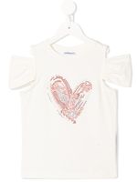 Simonetta t-shirt à découpes sur les épaules - Blanc - thumbnail