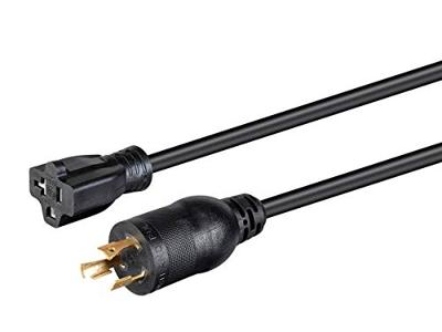 Monoprice Heavy Duty Extension Cord - 2 voet - Zwart | Locking Connector - NEMA L5-20P naar NEMA 5-15/20R, 12AWG, 20A, Sjtw, 125V